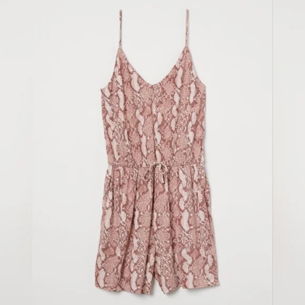 H&M Pink Snake-Print Romper